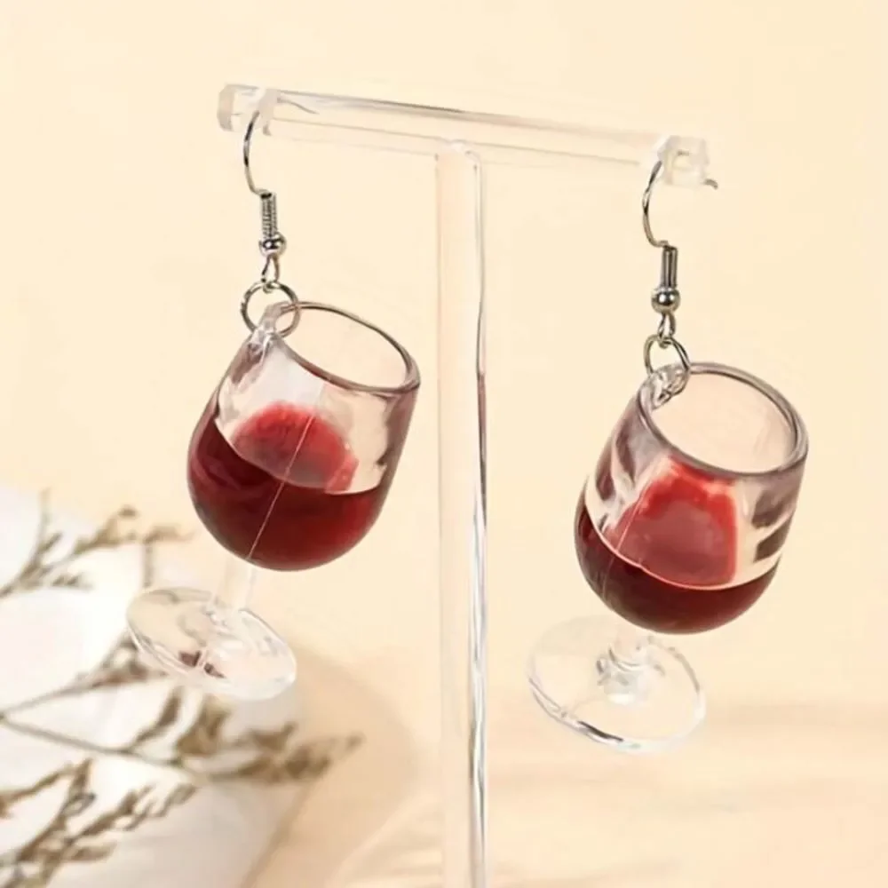 3for$20 1 Pair Wine Glass Design Creative Dangle Earrings Elegant Leisure